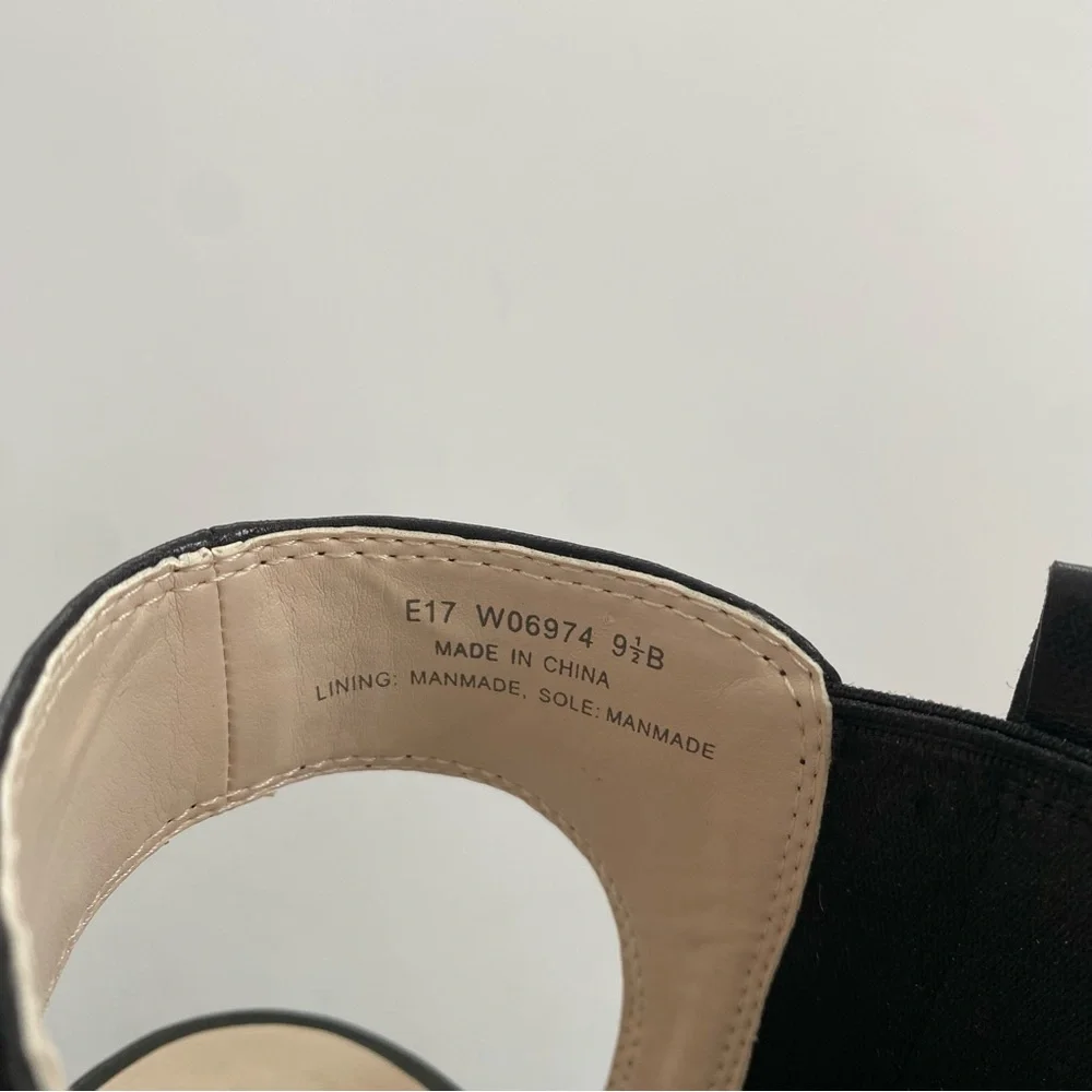 Cole Haan Basel Shootie II Platform Bootie Black Cutout Heel Vegan Leather 9.5B